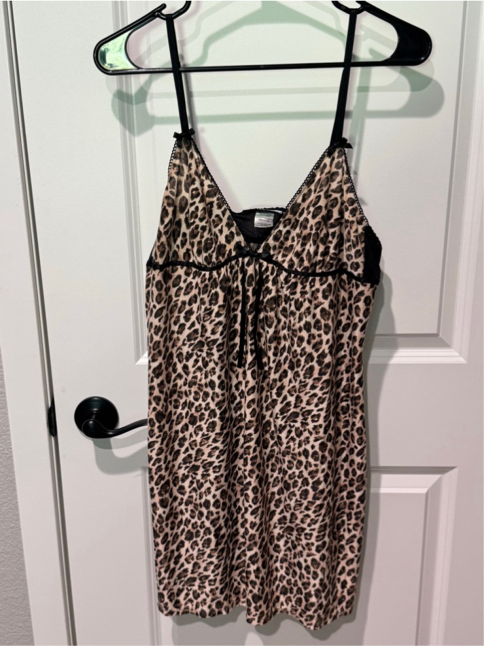 Women's Donatella Leopard Print Sleep Lounge Chemise M Brown Black